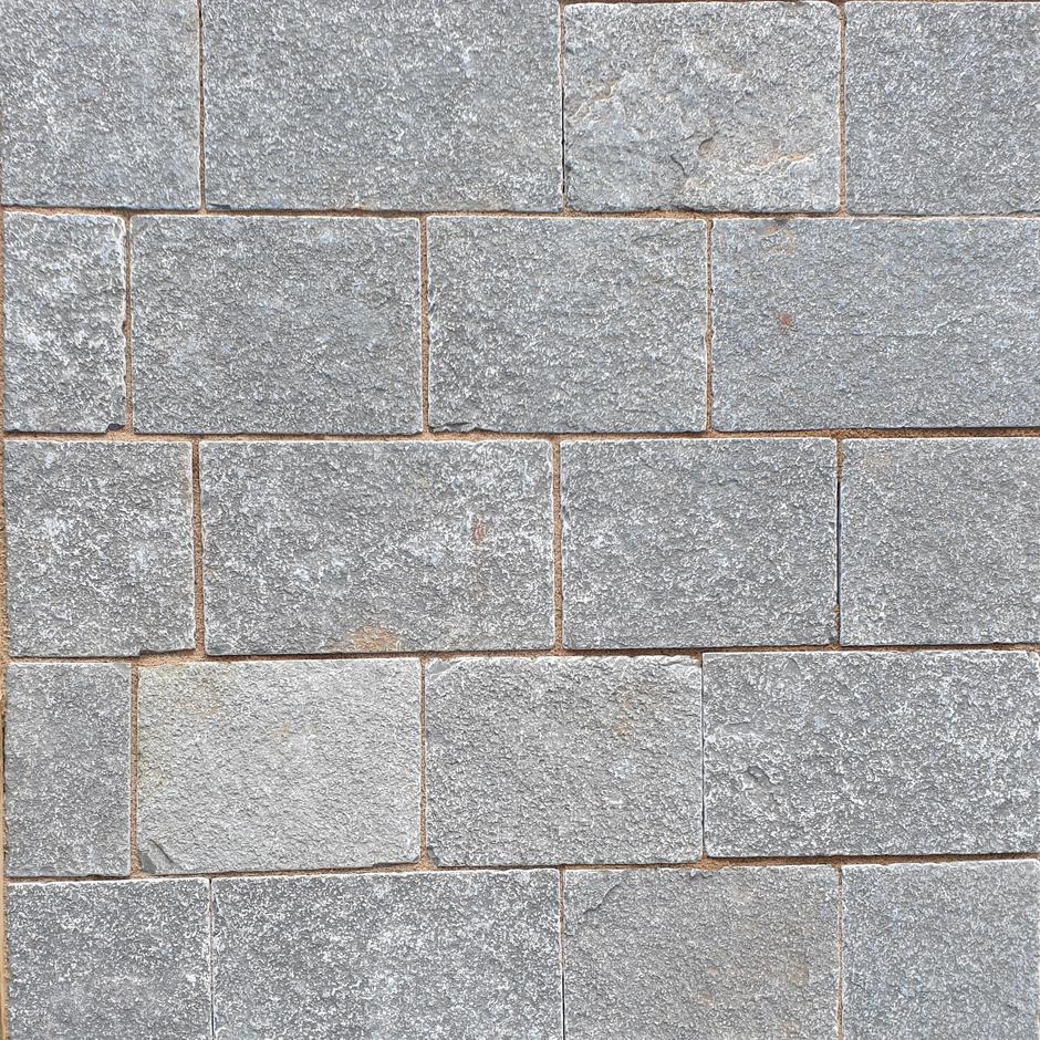 Dove Grey Limestone Block Pavers up-close