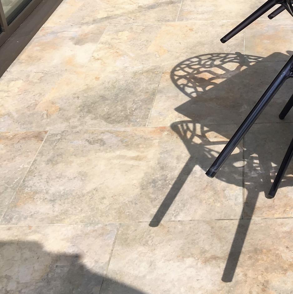 gold porcelain paving