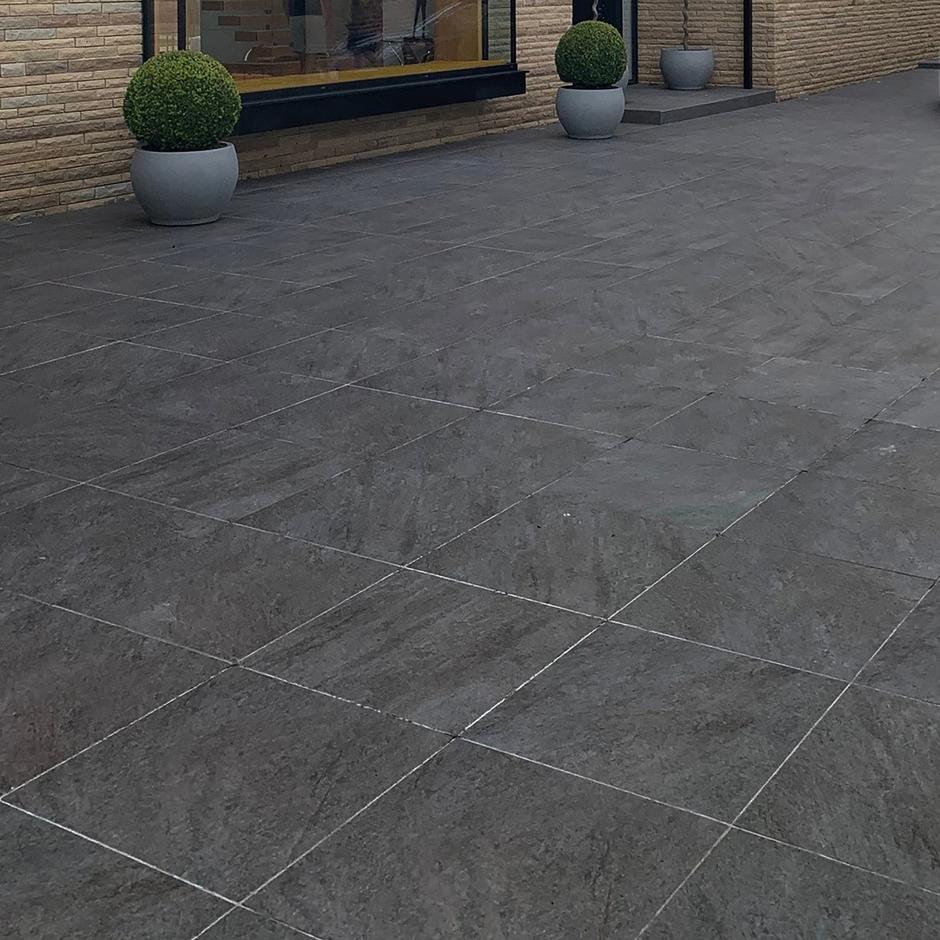 Spectrum Pietra Serena Anthracite Porcelain Paving garden patio