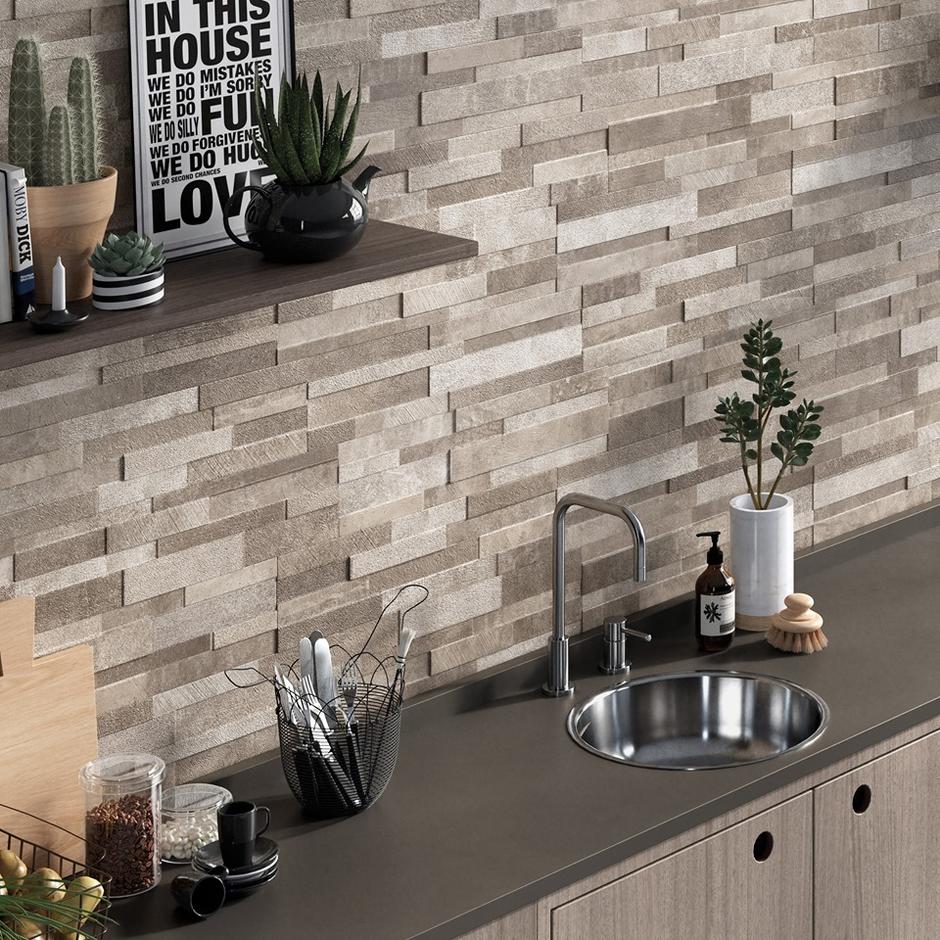 Volcano Taupe Porcelain Cladding 3d cladding indoor walls