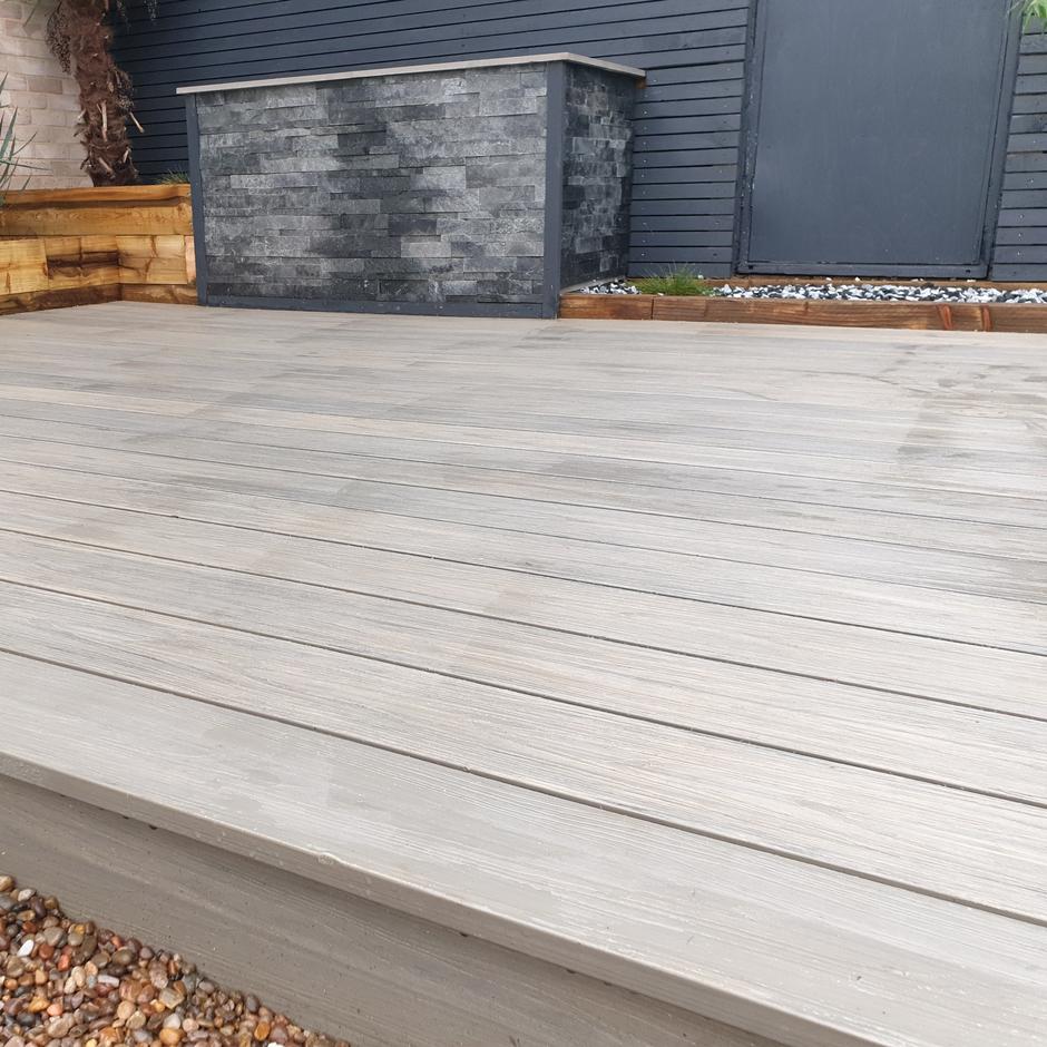 Composite Prime HD Dual Deck Decking Boards, Antique/Carbon Stone