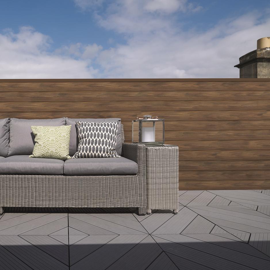 Composite prime HD CLAD PRO Cedar brown with grey decking