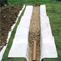 Stratacheck plus stabilising and drainage membrane being used in soakaway