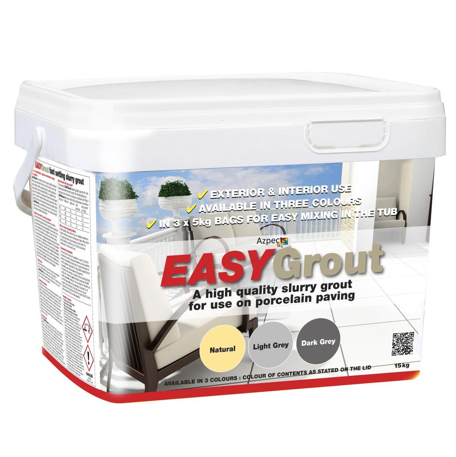 Azpects Porcelain Paving Grout, Natural 15kg Tub Stone Zone