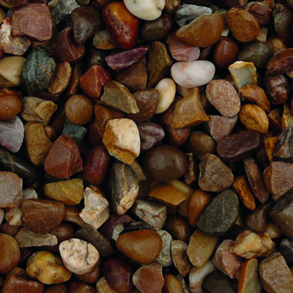 Pea Gravel 20mm wet brown town cream mixed natural garden stones