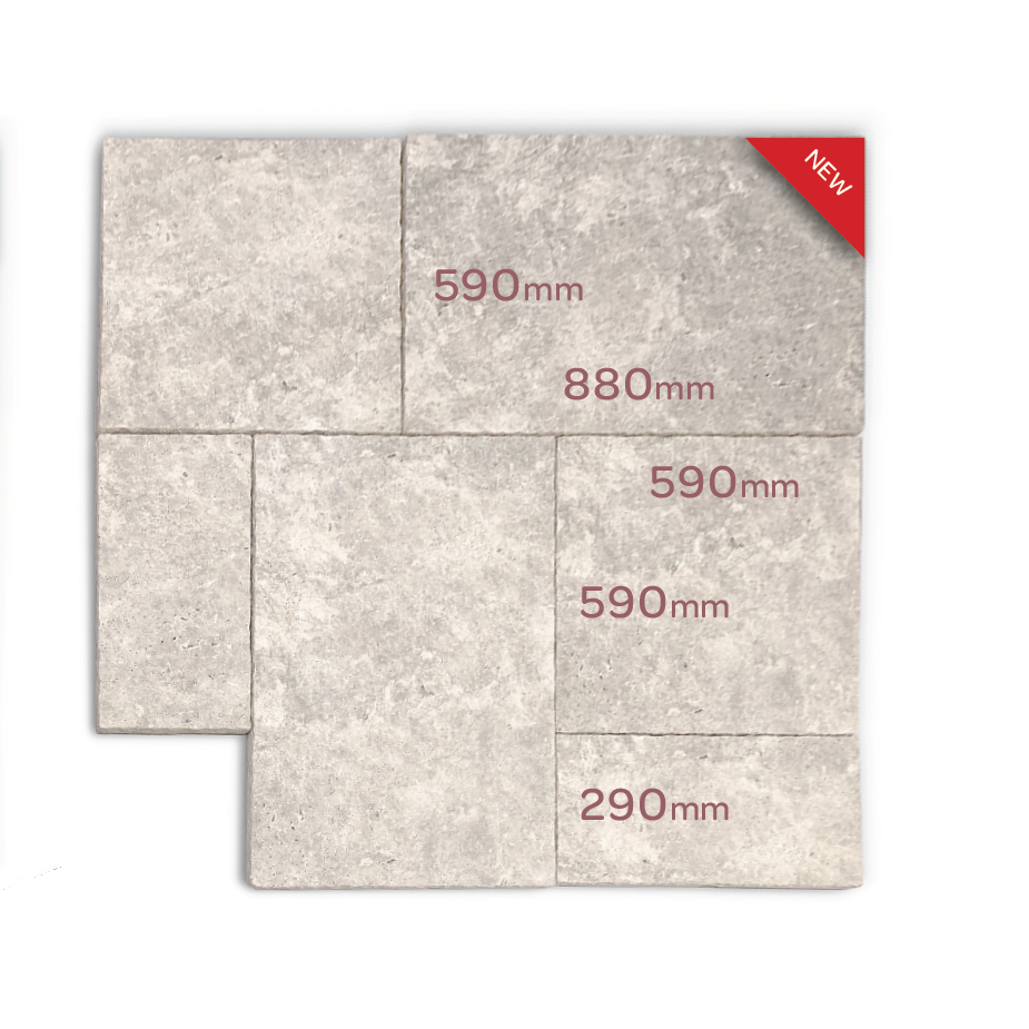 Travertine Beige Weathered Porcelain Paving