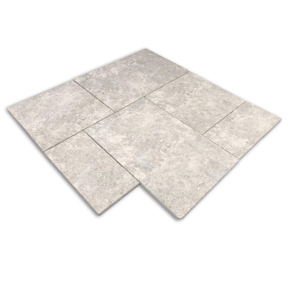 Travertine Silver Weathered Porcelain Paving skabs