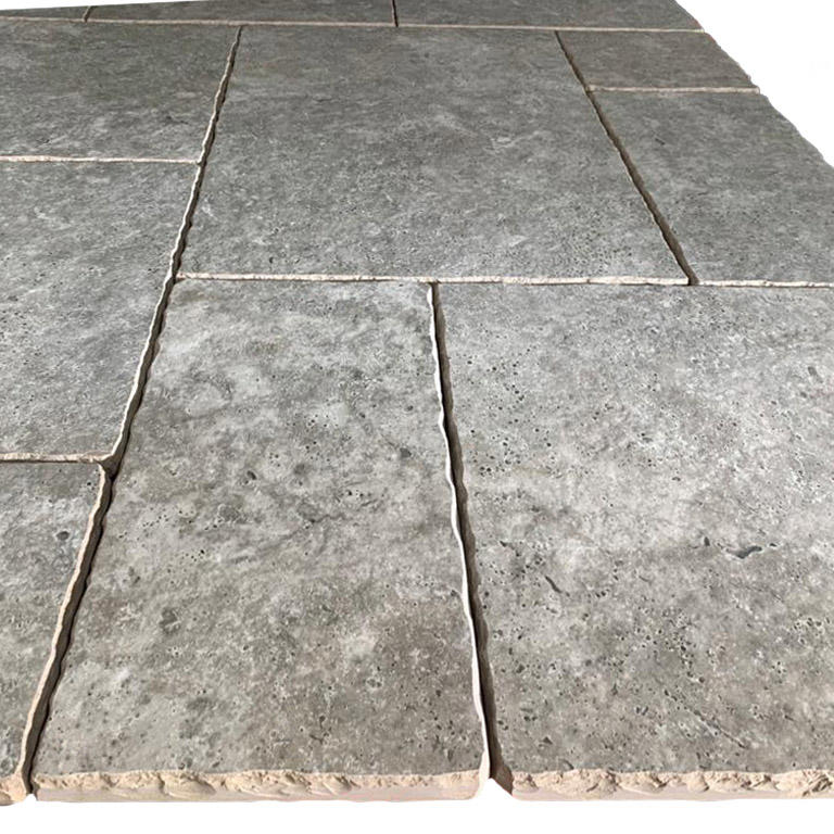 Travertine Silver Weathered Porcelain Paving close-up