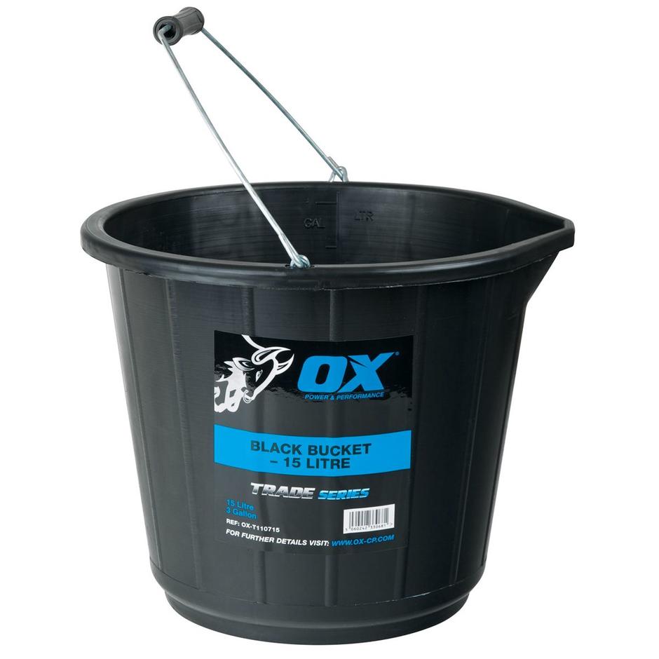 OX Trade Black Bucket, 15L