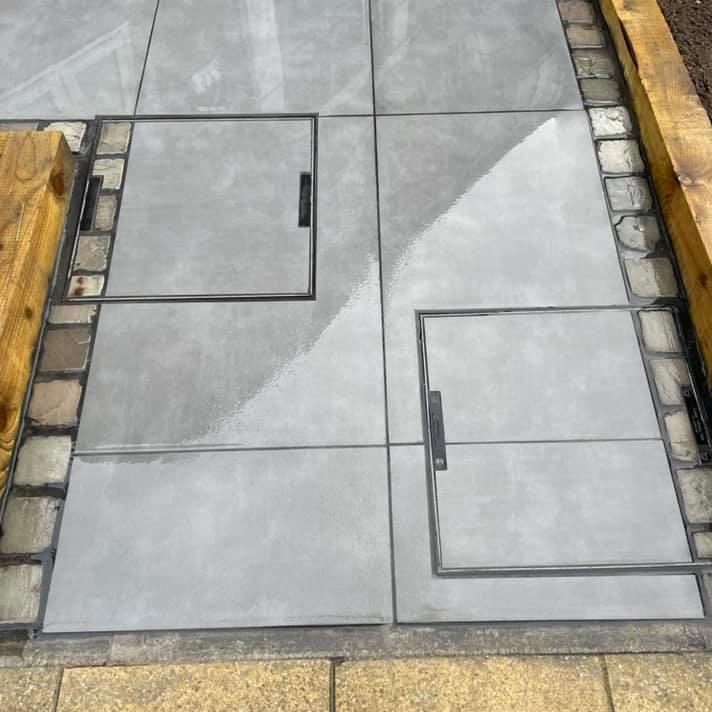 Street Graphite Porcelain Paving garden paving with cobbles