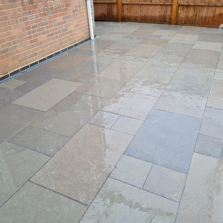 blue grey limestone paving stones