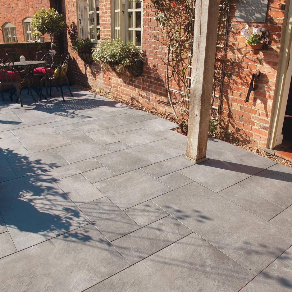 Brett Eden Slate Porcelain Paving, Clouded Sky