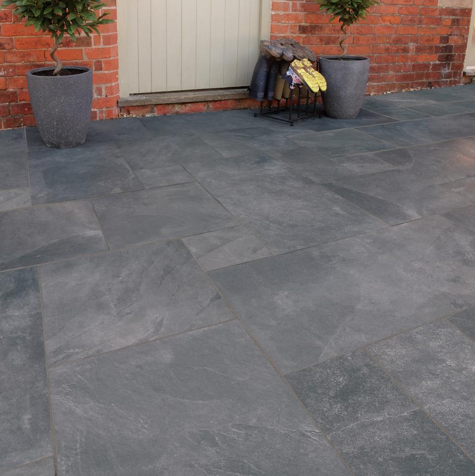 Brett Eden Slate Porcelain Paving, Midnight Shadow
