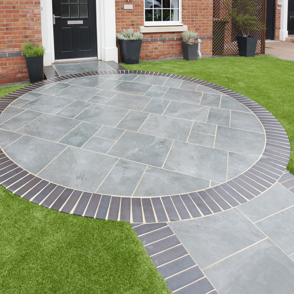 Brett Eden Slate Porcelain Paving, Midnight Shadow