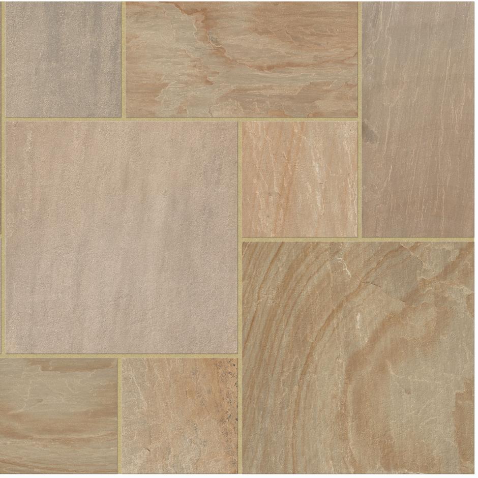 Brett Eden Sandstone Porcelain Paving, Autumn Blend