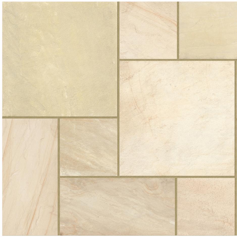 Brett Eden Sandstone Porcelain Paving, Spring Blend