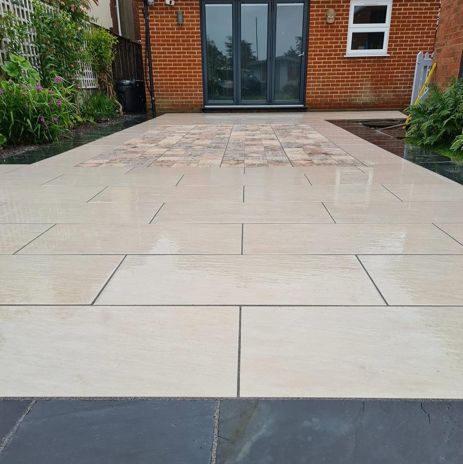 Leonardo Sand Porcelain Paving garden patio