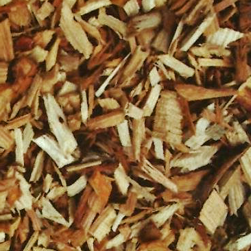 Chicken hard wood chips up close