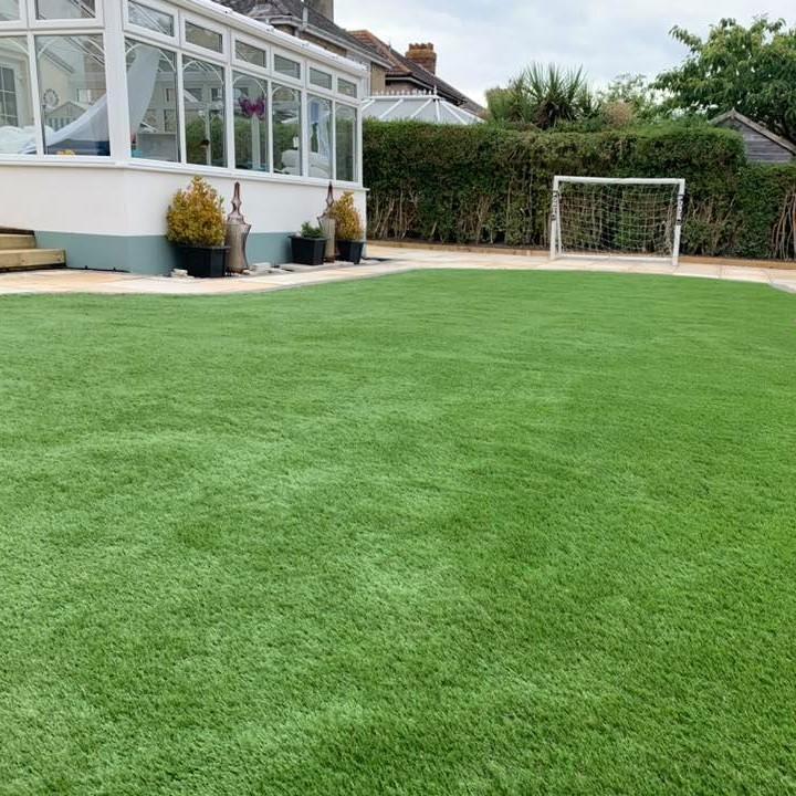 garden with artificial grass