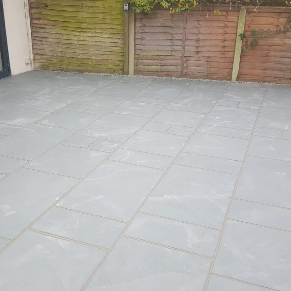 garden with grey patio