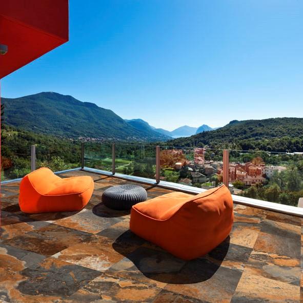 Indian Summer Porcelain Paving with view