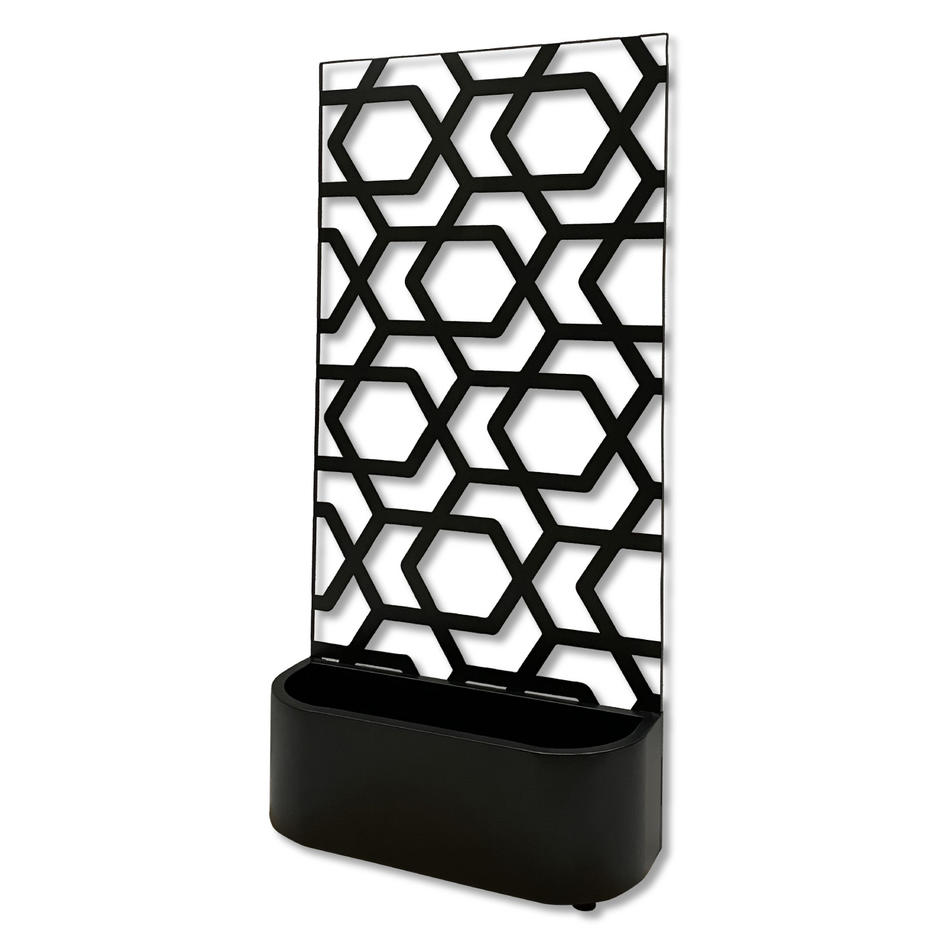 CORE Hive Black Metal Screen curved planter side view