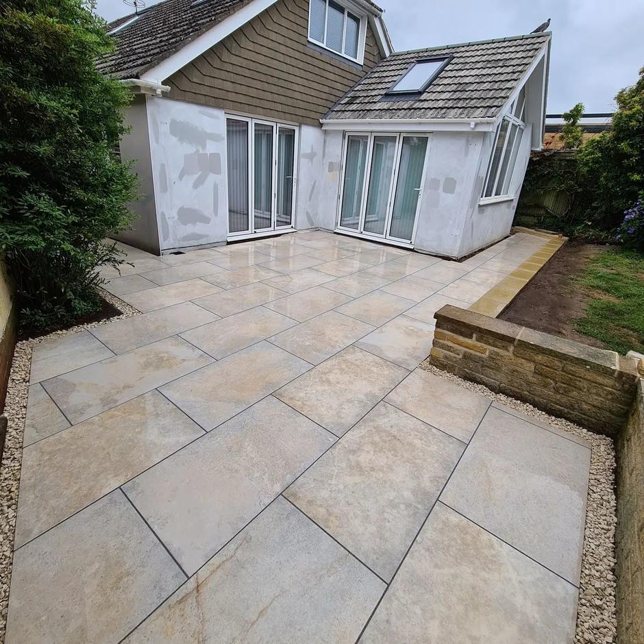 rocca citron porcelain outside house