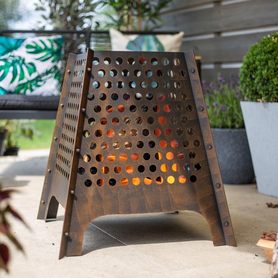 Osiris firepit in garden