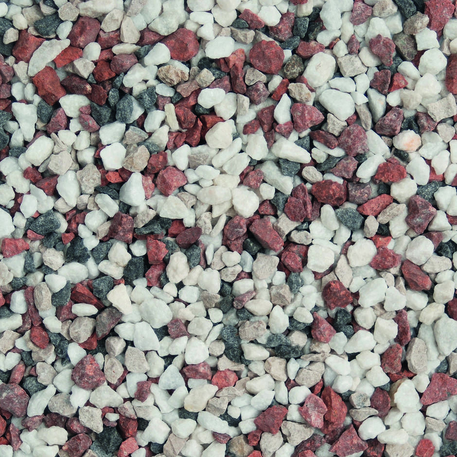 multi-mix decorative chippings up close dry