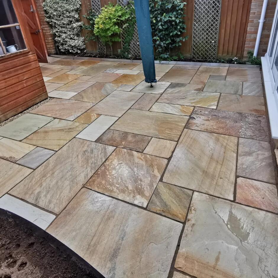 Golden Fossil Sandstone Paving