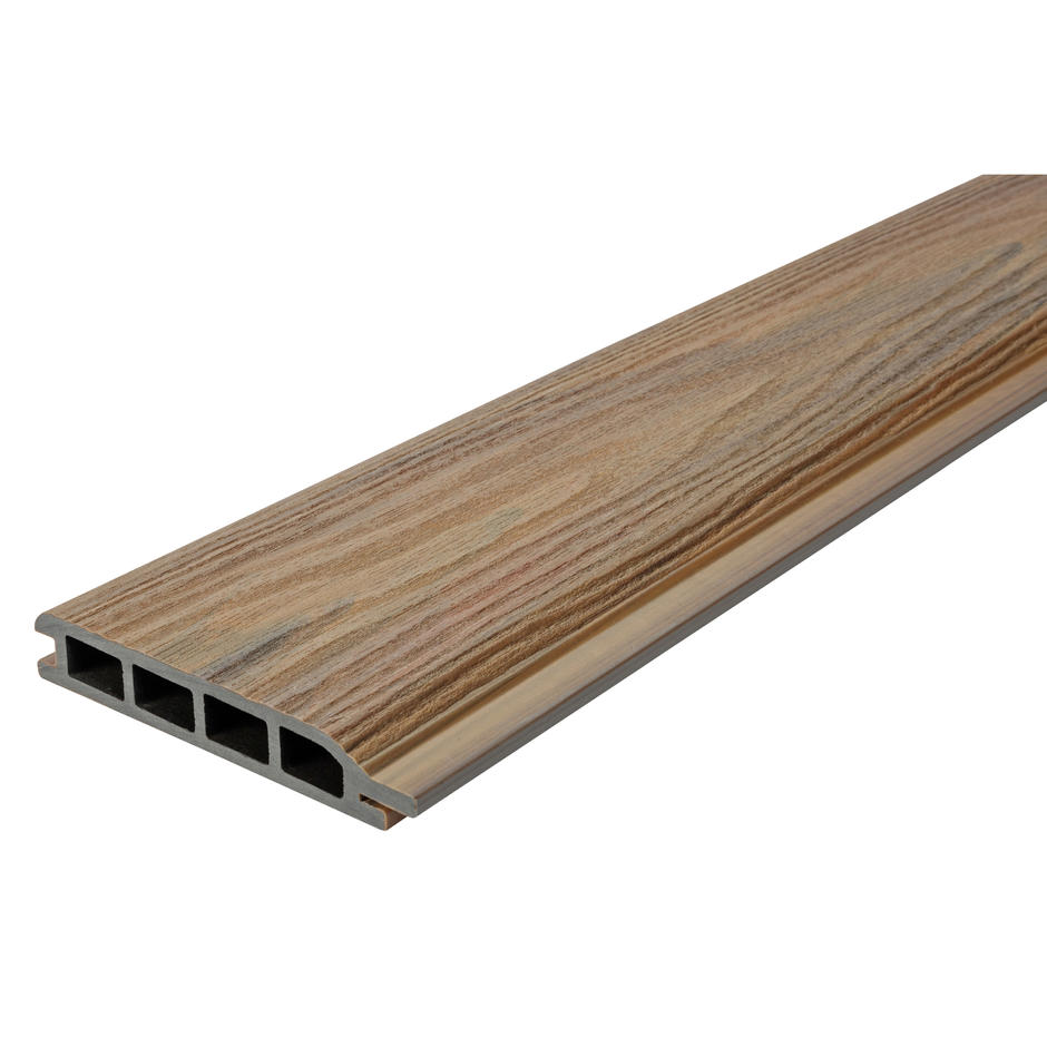 Composite prime HD Clad Pro Cedar Brown board up-close