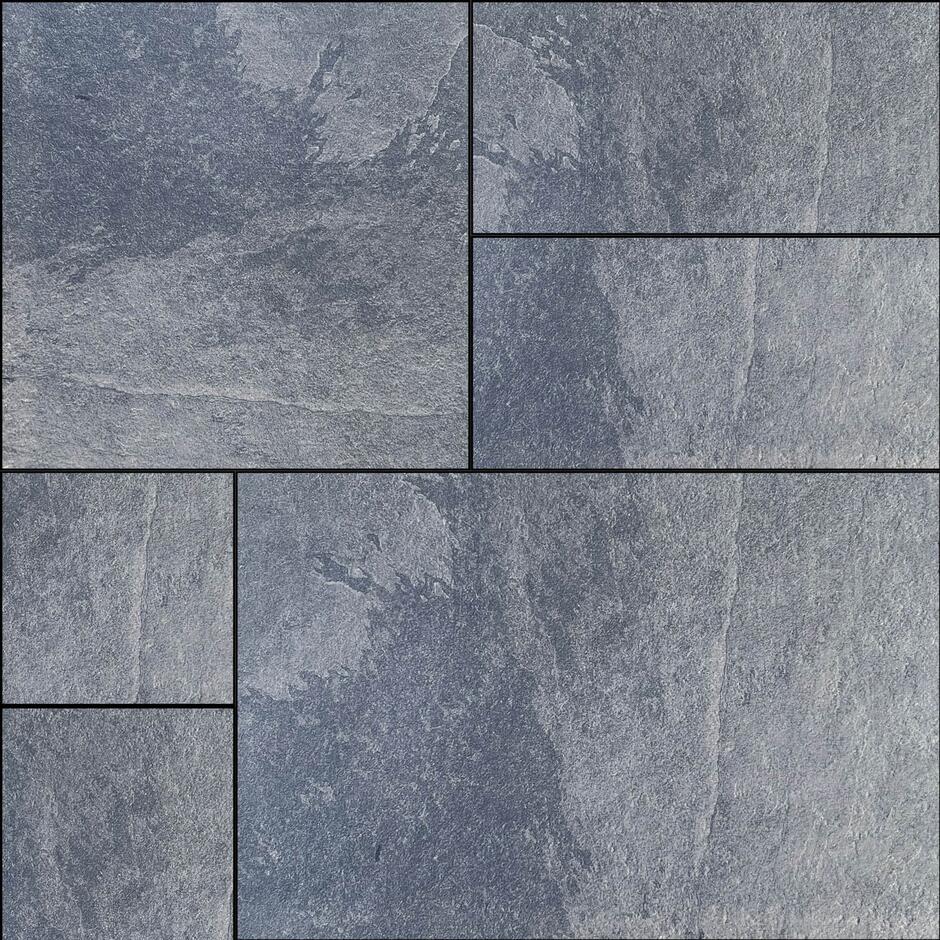 'Natural' Black Slate Porcelain Paving patio pack