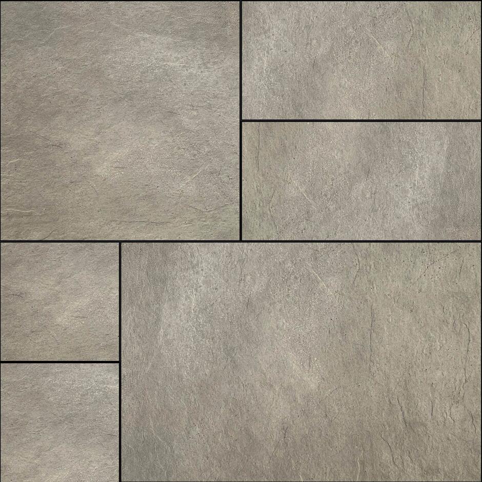 'Natural' Limestone Ash Porcelain Paving patio pack