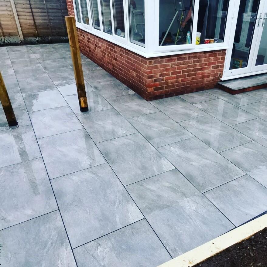 Grey Porcelain Paving delivered