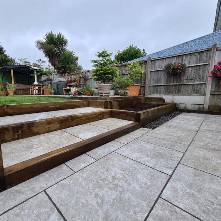 Travertine Beige Weathered Porcelain Paving