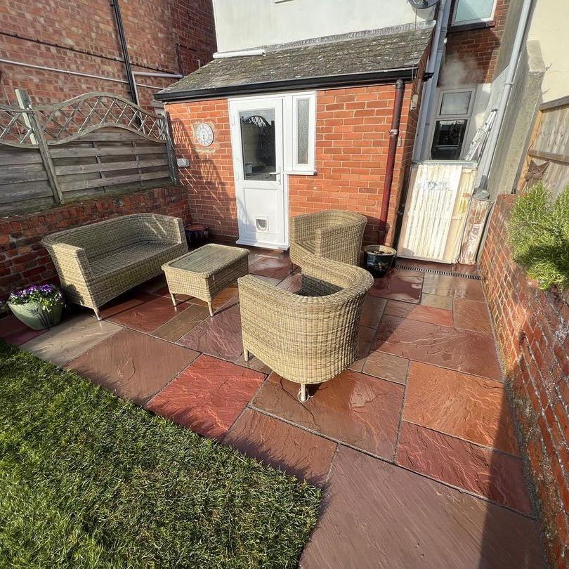 Heather Modak Sandstone Paving lawn and garden furniture