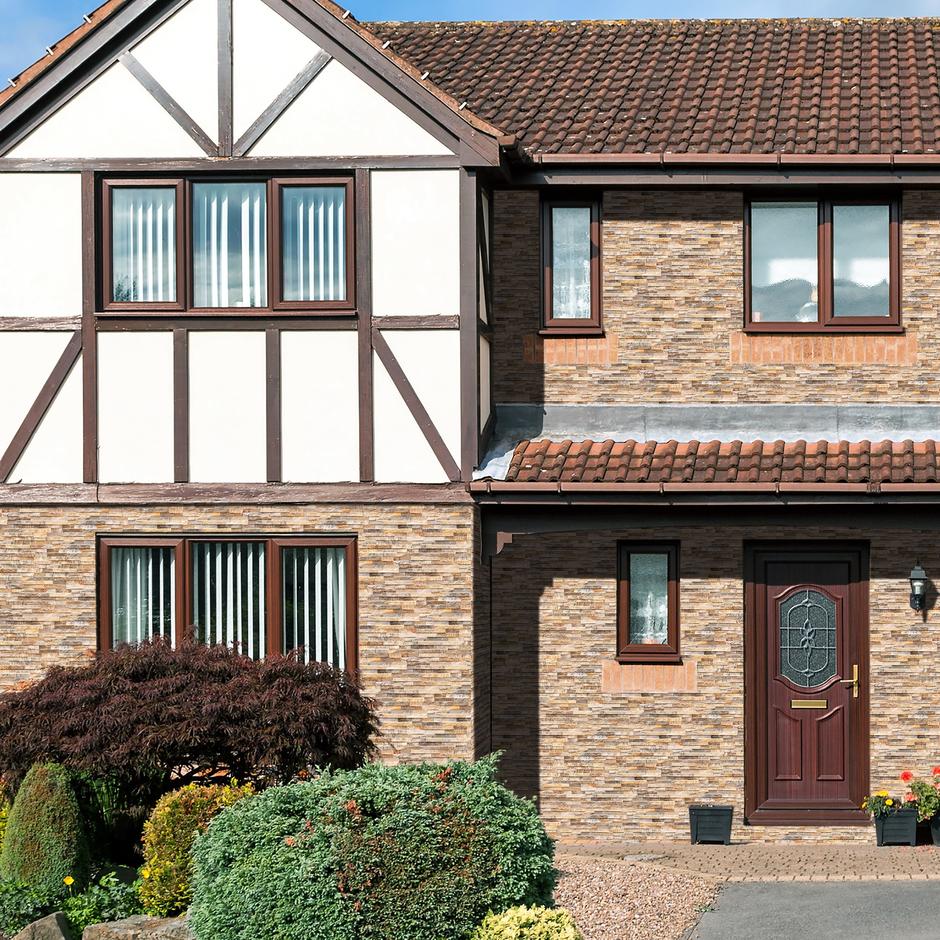 St. Moritz Terra copper Porcelain Cladding on house