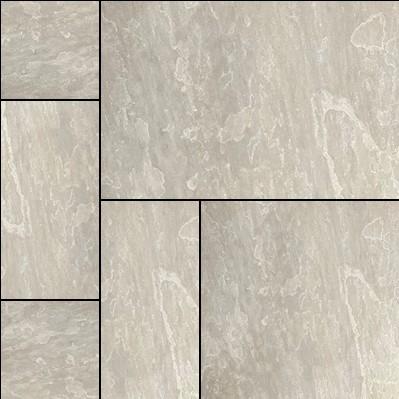 'Natural' Rippon Buff Porcelain Paving as a mixed size patio pack