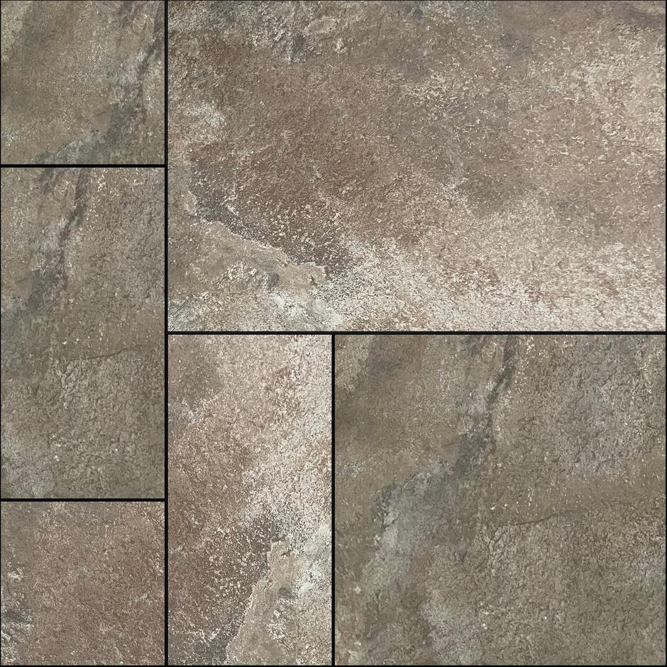 Sienna rust brown porcelain paving mixed size patio pack