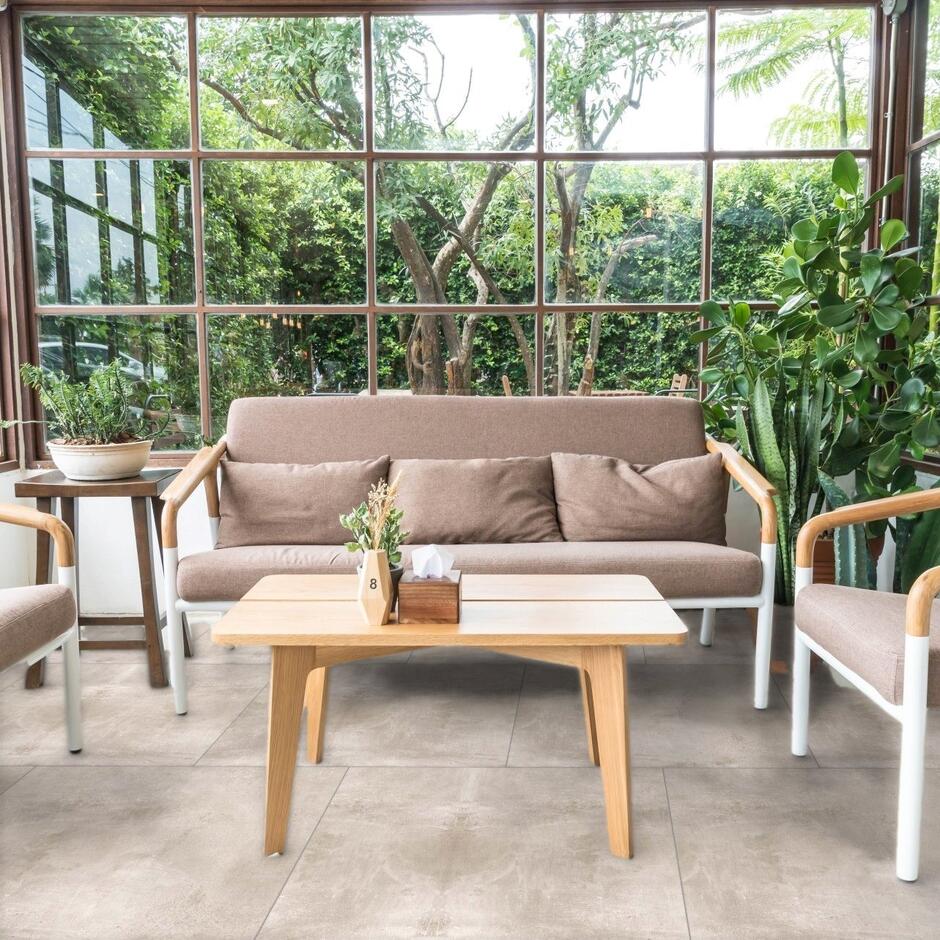 Volcano Beige Porcelain Paving indoor paving slabs with garden