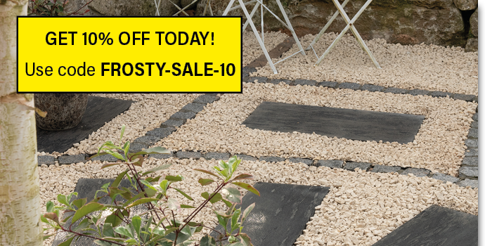 all decorative garden stones with plum slate, pebbles and chippings