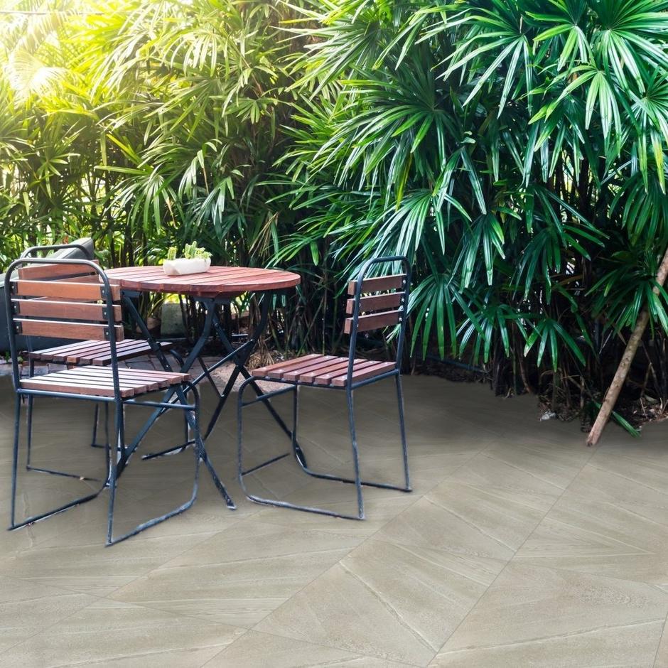 Quartzite Crossover White light grey Porcelain Paving garden slabs al fresco dining