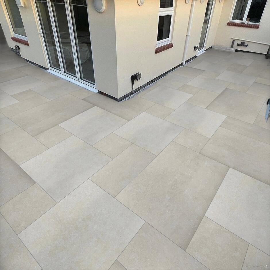 Jurassic Crema Porcelain Paving cream garden paving slabs