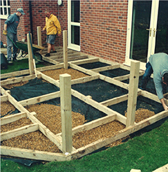 weed fabric used for laying a sub base