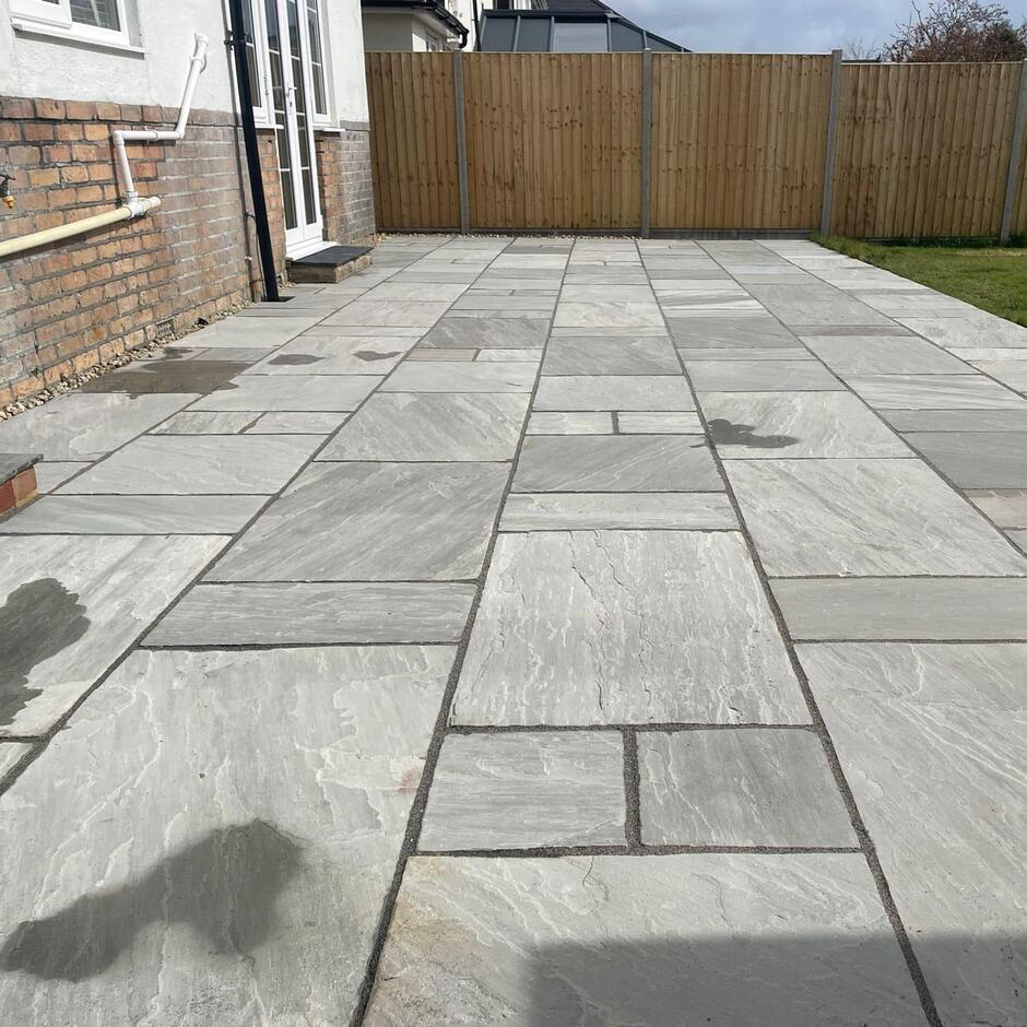 grey sandstone paving stones