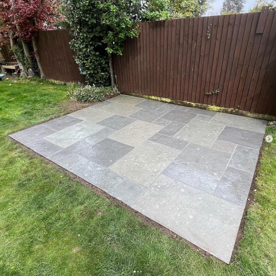 grey natural stone paving slabs