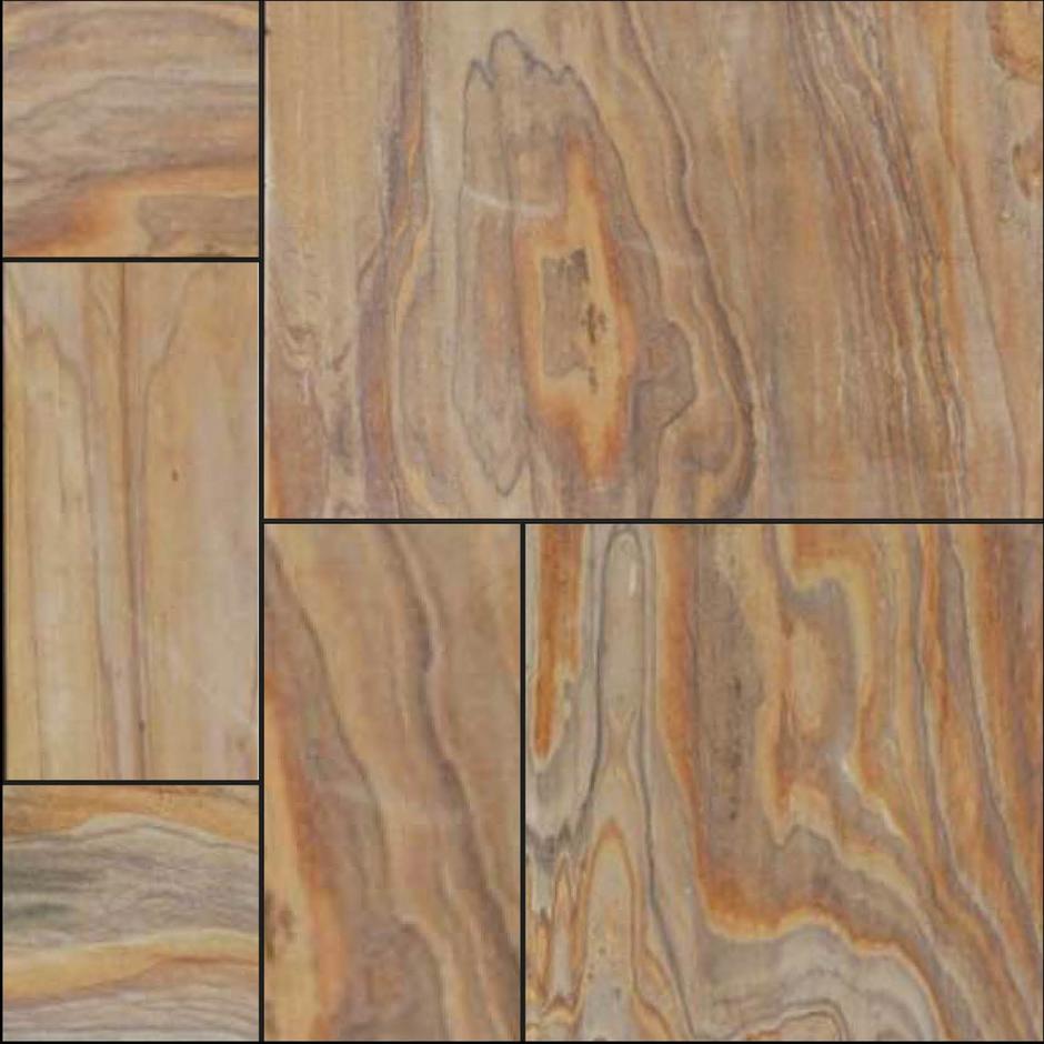 sawn rainbow sandstone slabs mixed size patio pack