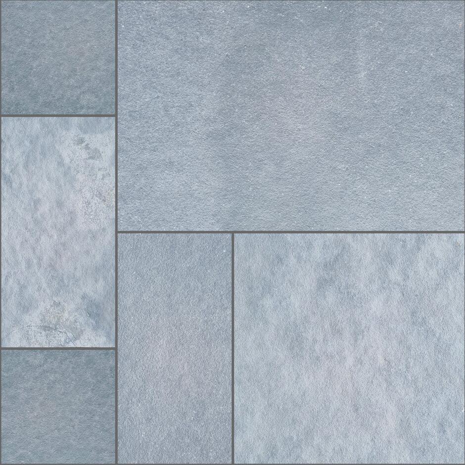 aqua kota blue square edge pavers in mixed size patio pack