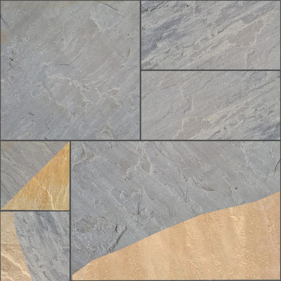 Mocha York Sandstone Paving patio slabs patio pack