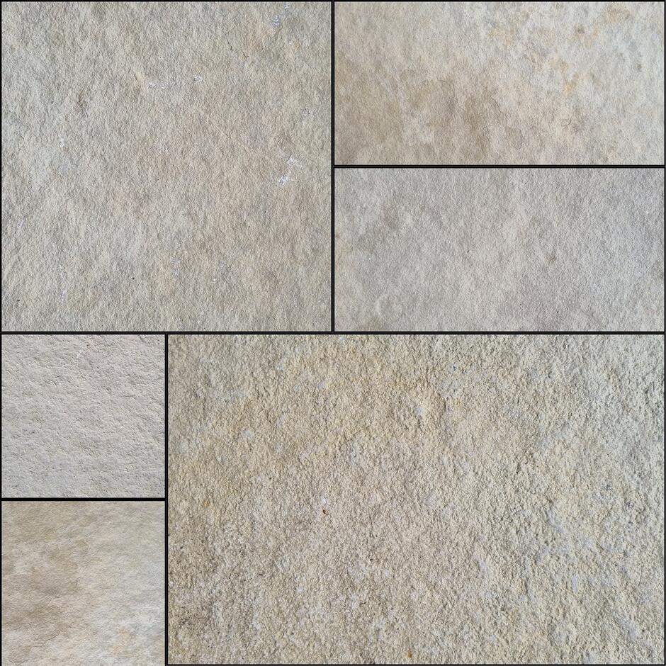 Citron Yellow Squared Edge Limestone Paving slabs, natural yellow slab patio pack guide